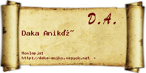 Daka Anikó névjegykártya